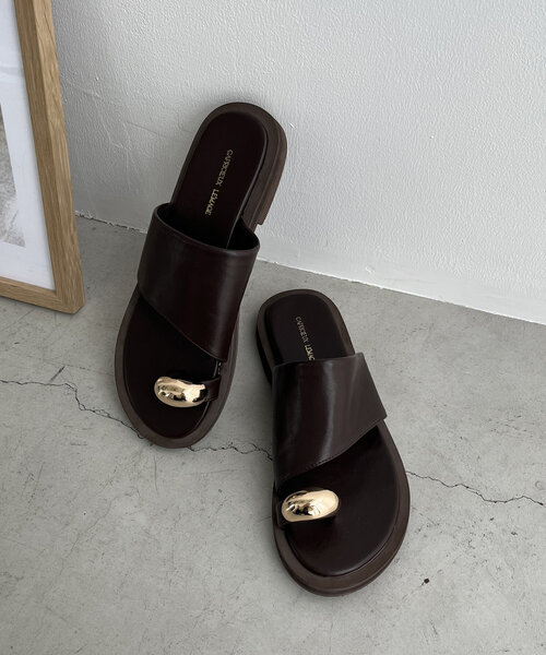 「CAPRICIEUX LE'MAGE」 フラットサンダル 36 ブラック レディース_画像8