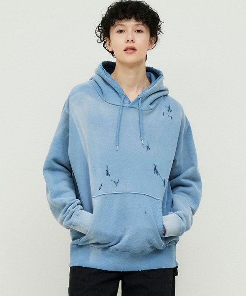 【ミィ様】リメイクデニムパッチワークfoodieプルオーバー／パーカー◆free DENIM DELIGHT DAYS（デニム デライト デイズ） パーカー 「DENIM