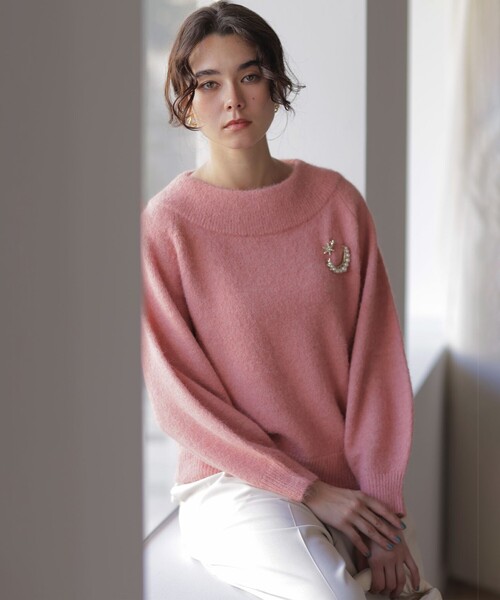 組曲（KUMIKYOKU） ニット セーター へアリーヤーンボートネック