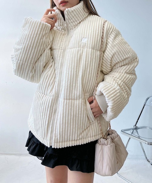 即日発送✨美品HYSTERICSコーデュロイ ボア 刺繍ジャケット ブルゾン AS KNOW AS（アズノゥアズ） ブルゾン アウターワンポイントロゴ刺繍