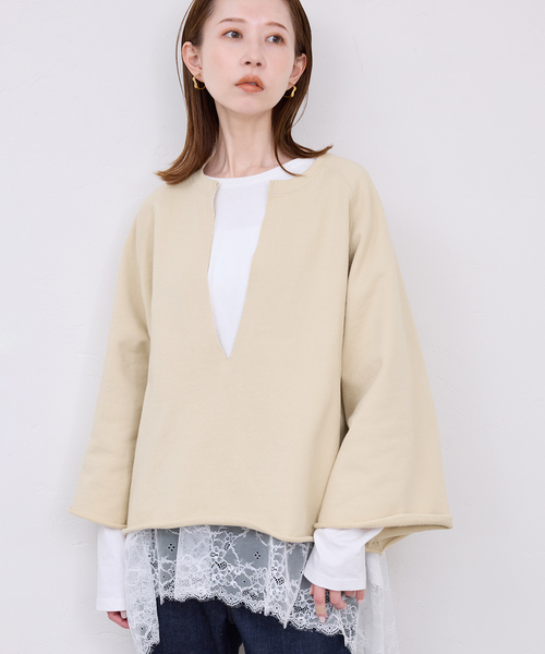 SLOBE IENA（スローブイエナ） トレーナー スウェット 裏毛スキッパー