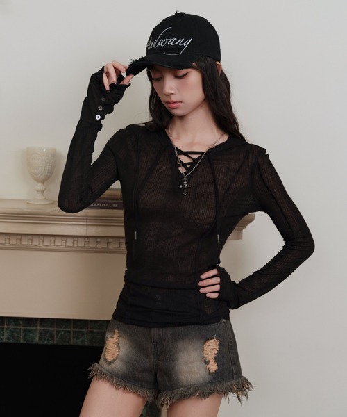 ANDWANG ジーンズ デニム デニムパンツ fringe denim short pants