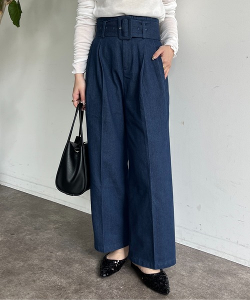 「Thevon」 デニムパンツ M ネイビー レディース_画像2
