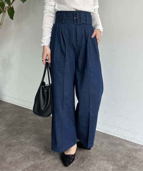 「Thevon」 デニムパンツ M ネイビー レディース_画像3