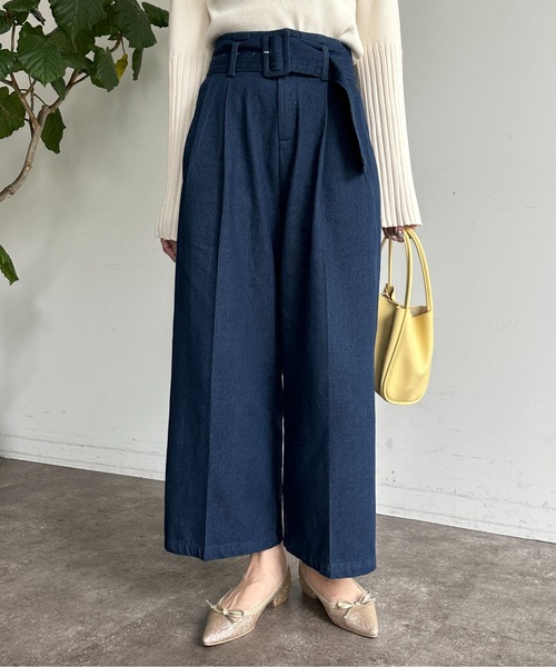 「Thevon」 デニムパンツ M ネイビー レディース_画像8