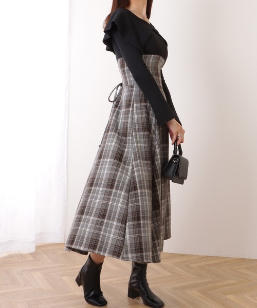 「Lace Ladies」 長袖ワンピース FREE ブラック レディース_画像7