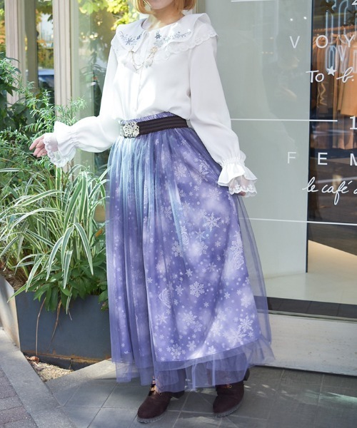 axes femme（アクシーズ ファム） スカート スノー・ローズ柄スカート