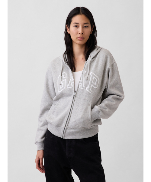 新品　リラックスフィットGAPロゴジップアップパーカーヒョウ柄 GAP（ギャップ） パーカー リラックスフィット GAPロゴ ジップアップ