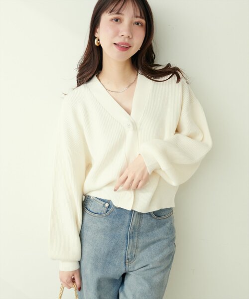 「natural couture」 ニットカーディガン FREE モカ レディース_画像3