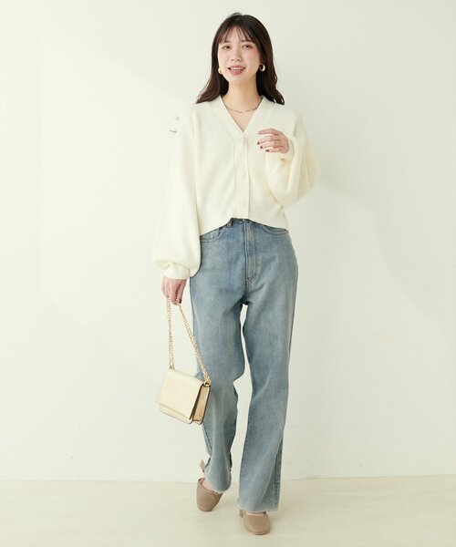 「natural couture」 ニットカーディガン FREE モカ レディース_画像4