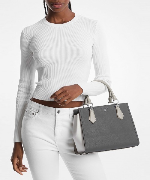 MICHAEL KORS グレー ハンドバッグ Michael Michael Kors Arden Medium Top-Zip Satchel | Brixton Baker