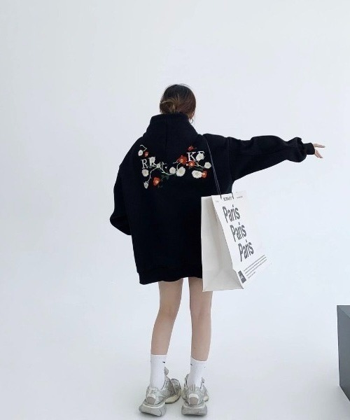 「CREARE -LINO-」 プルオーバーパーカー LARGE グレー レディースの画像5