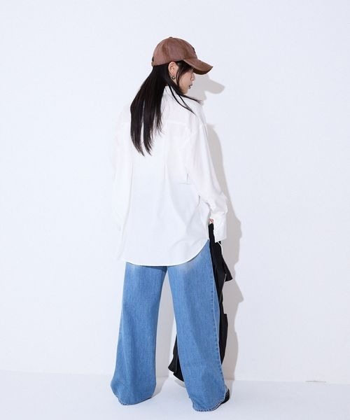 「JEANASIS」 長袖シャツ FREE ブラウン レディース_画像3