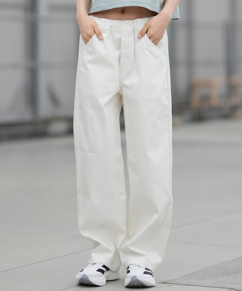 【まなぼう です】adidas ホワイトパンツ CCH92 ウエスト82 adidas（アディダス） パンツ W STADIUM C ストレートデニム