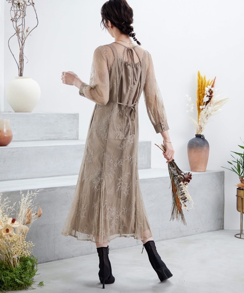 「niana」 長袖ワンピース M モカ レディース_画像5