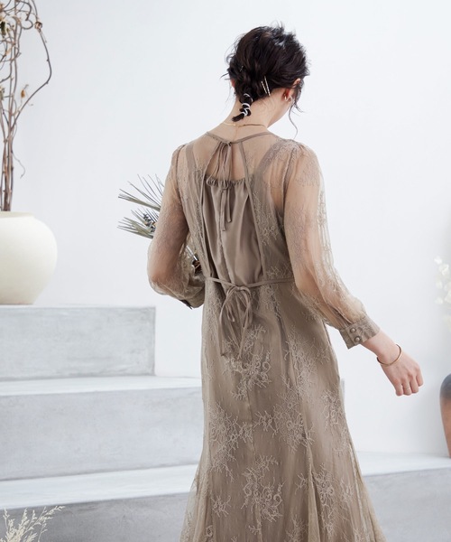 「niana」 長袖ワンピース M モカ レディース_画像6