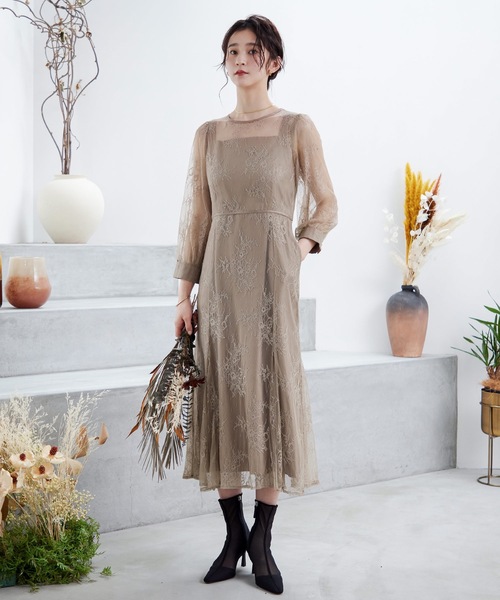 「niana」 長袖ワンピース M モカ レディース_画像7