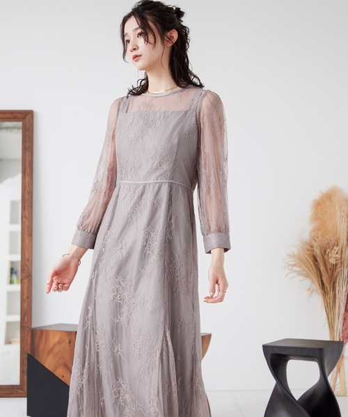 「niana」 長袖ワンピース M モカ レディース_画像9