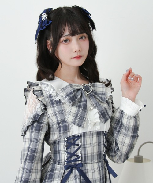 Bibiy. IRIS RUFFLE TOP フリルタンクトップ　ワンピース DearMyLove ワンピース ハートレースウエストレースアップフリル