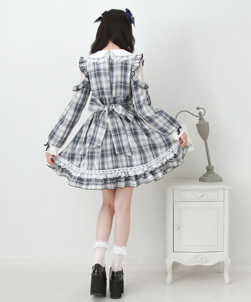 DearMyLove ワンピース ハートレースウエストレースアップフリル