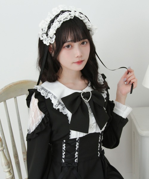 DearMyLove ワンピース ハートレースウエストレースアップフリル