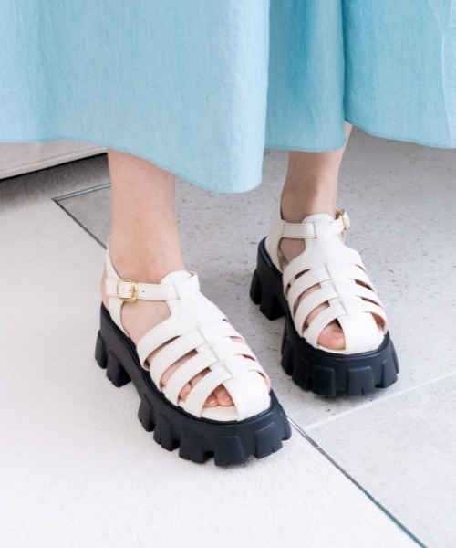 「Launa lea」 フラットサンダル L ブラック レディース_画像4