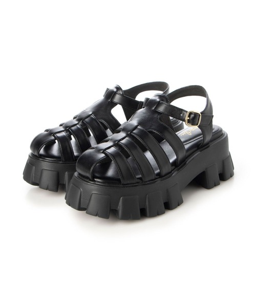 「Launa lea」 フラットサンダル L ブラック レディース_画像9