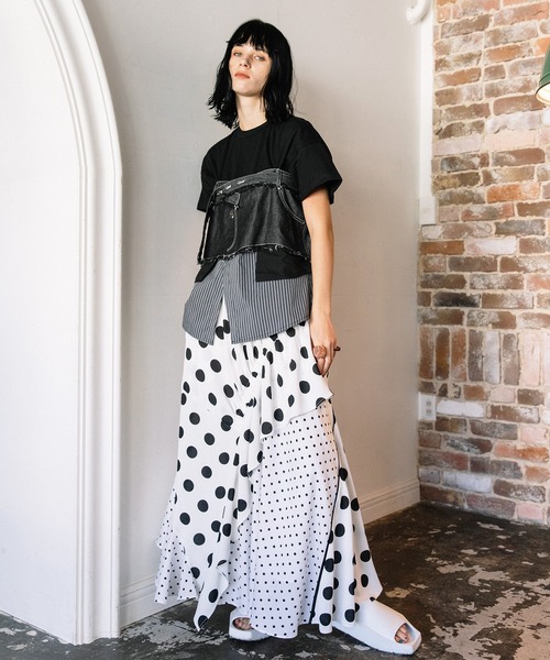 tシャツ デニムシャツレイヤードデザインＴシャツ レディースの画像