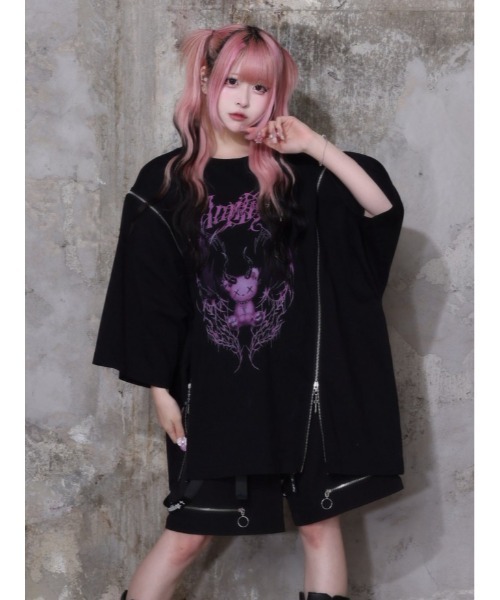 tシャツ Devil bat Bear ZIP Tシャツ レディース メンズの画像