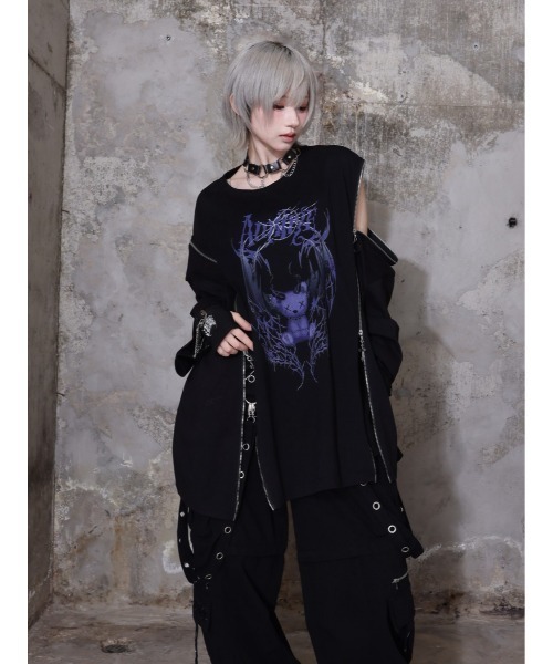 tシャツ Devil bat Bear ZIP Tシャツ レディース メンズの画像