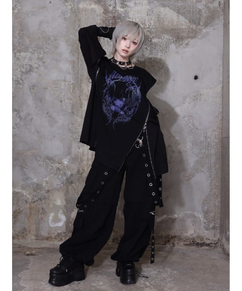tシャツ Devil bat Bear ZIP Tシャツ レディース メンズの画像