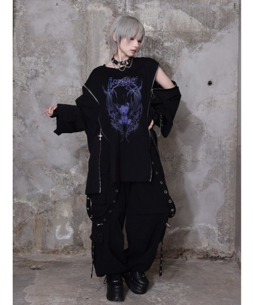 tシャツ Devil bat Bear ZIP Tシャツ レディース メンズの画像