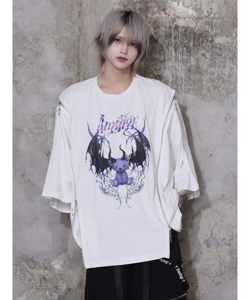 tシャツ Devil bat Bear ZIP Tシャツ レディース メンズの画像
