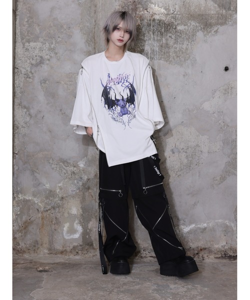 tシャツ Devil bat Bear ZIP Tシャツ レディース メンズの画像