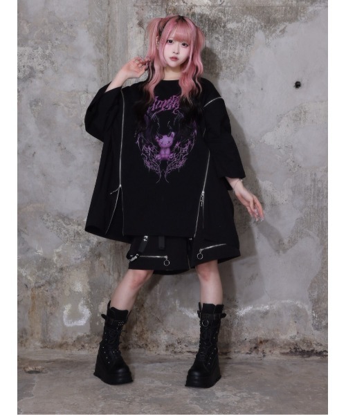 tシャツ Devil bat Bear ZIP Tシャツ レディース メンズの画像