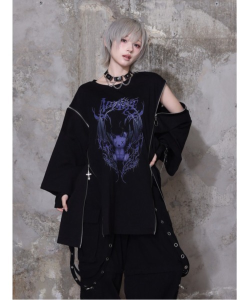tシャツ Devil bat Bear ZIP Tシャツ レディース メンズの画像