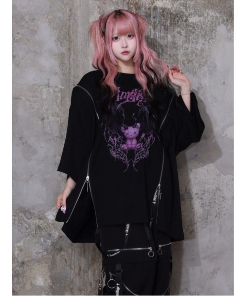 tシャツ Devil bat Bear ZIP Tシャツ レディース メンズの画像