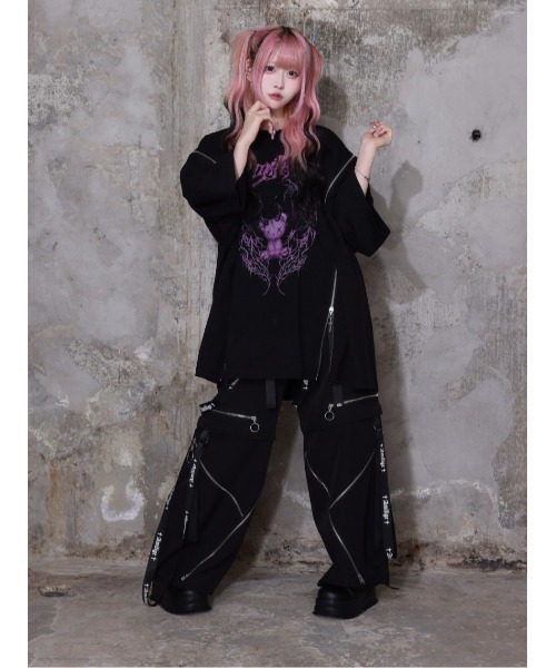 tシャツ Devil bat Bear ZIP Tシャツ レディース メンズの画像