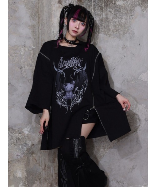 tシャツ Devil bat Bear ZIP Tシャツ レディース メンズの画像