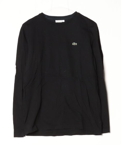 「LACOSTE」 ワンポイント長袖Tシャツ X-SMALL ブラック メンズ