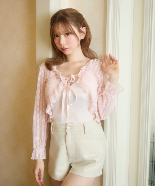 TITTY＆CO.（ティティーアンドコー） カーディガン シアーフリル