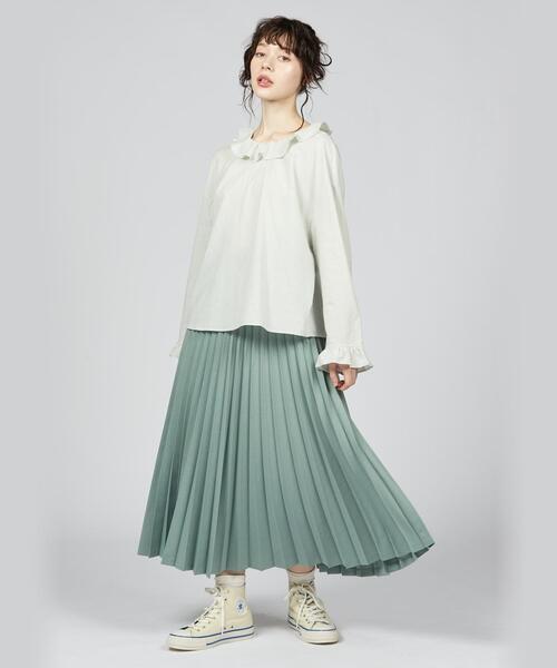 「To b. by agnes b.」 長袖ブラウス 38 グリーン レディース_画像2