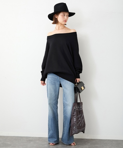 「Deuxieme Classe」 ブーツカットデニムパンツ 36 エメラルドブルー レディースの画像