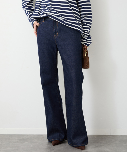 「Deuxieme Classe」 ブーツカットデニムパンツ 36 エメラルドブルー レディースの画像