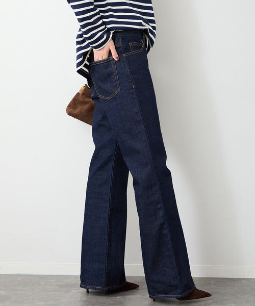 「Deuxieme Classe」 ブーツカットデニムパンツ 36 エメラルドブルー レディースの画像