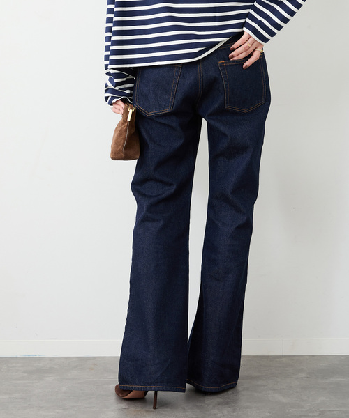 「Deuxieme Classe」 ブーツカットデニムパンツ 36 エメラルドブルー レディースの画像