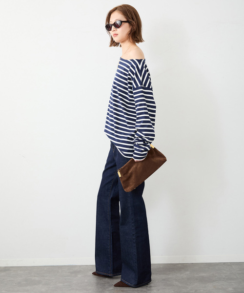 「Deuxieme Classe」 ブーツカットデニムパンツ 36 エメラルドブルー レディースの画像