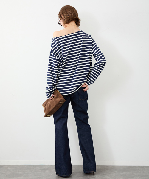 「Deuxieme Classe」 ブーツカットデニムパンツ 36 エメラルドブルー レディースの画像