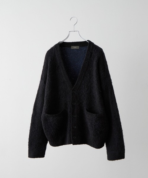「CLEL」 ニットカーディガン L チャコールグレー メンズ_画像2