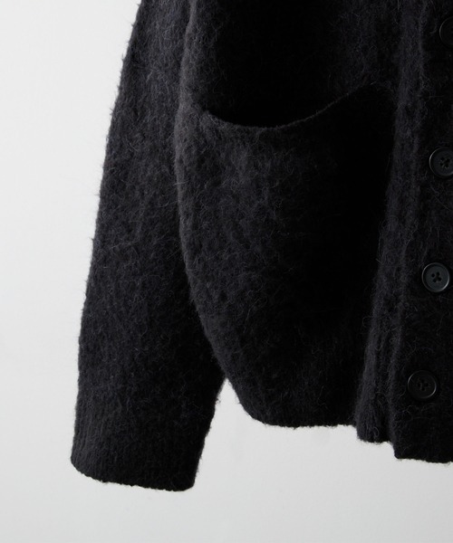 「CLEL」 ニットカーディガン L チャコールグレー メンズ_画像5